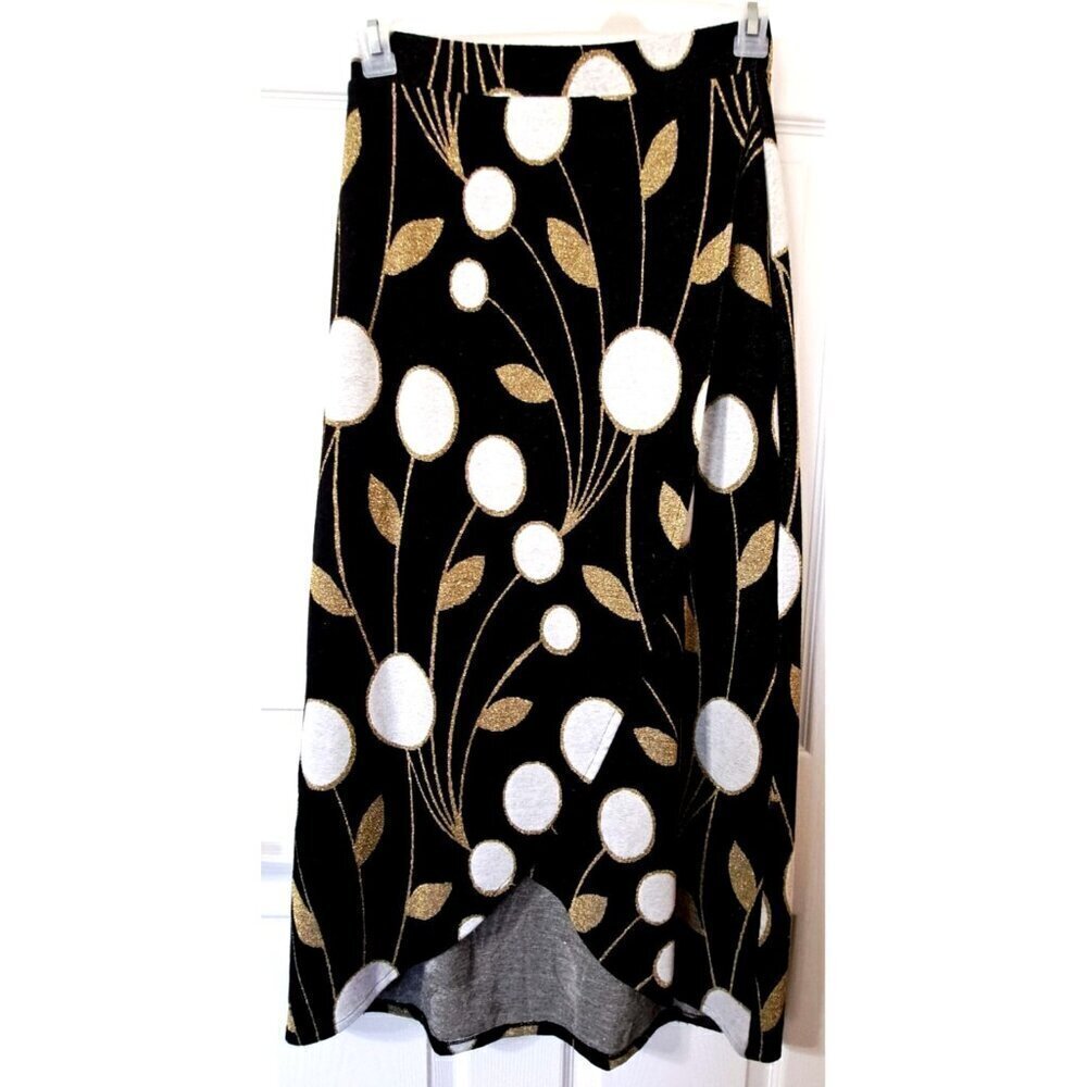 Maeve by Anthropologie XS Multicolor Faux Wrap Maxi Skirt Art Deco Sparkle